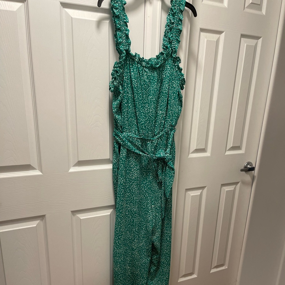 Green plus size romper